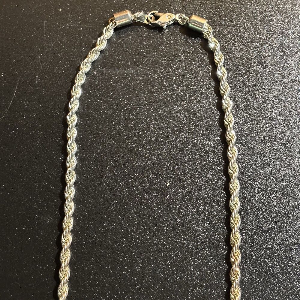 MONET Silver Tone Twisted Rope Chain Necklace & Bracelet 18” & 6” Classic VNTG - Picture 4 of 5